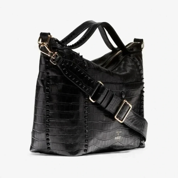 Cole Haan Rodarte Black Croc-Embossed Satchel purse - Picture 15 of 15